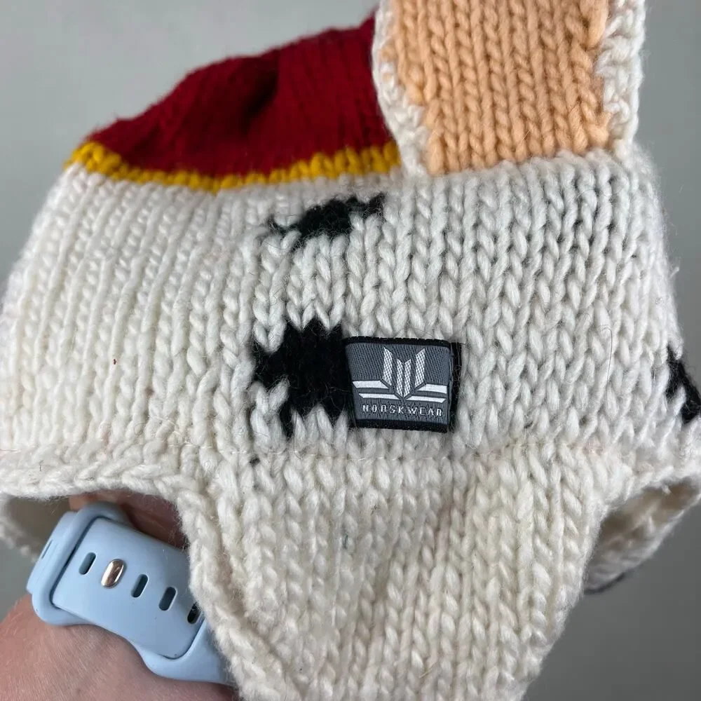 Norskwear Kids Dalmatian Firefighter knit wool/cotton hat one size